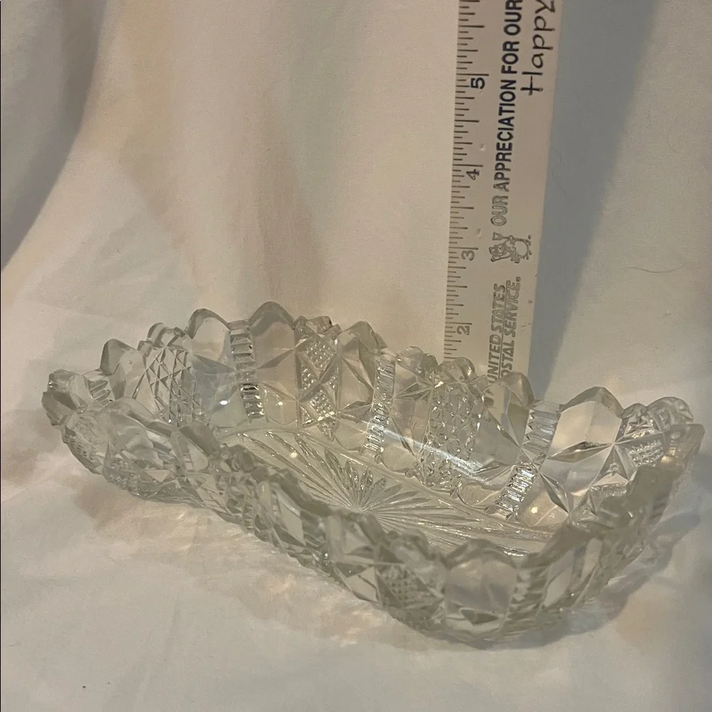 Vintage Cut Crystal Relish Dish